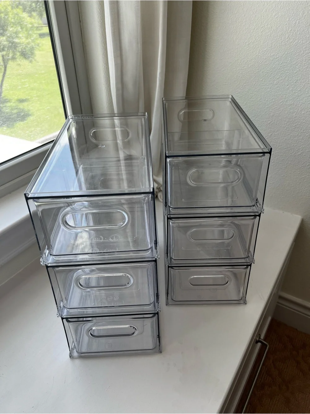 The Home Edit Clear Divided Fridge Drawer Stackable Organizers - (Set of 6)